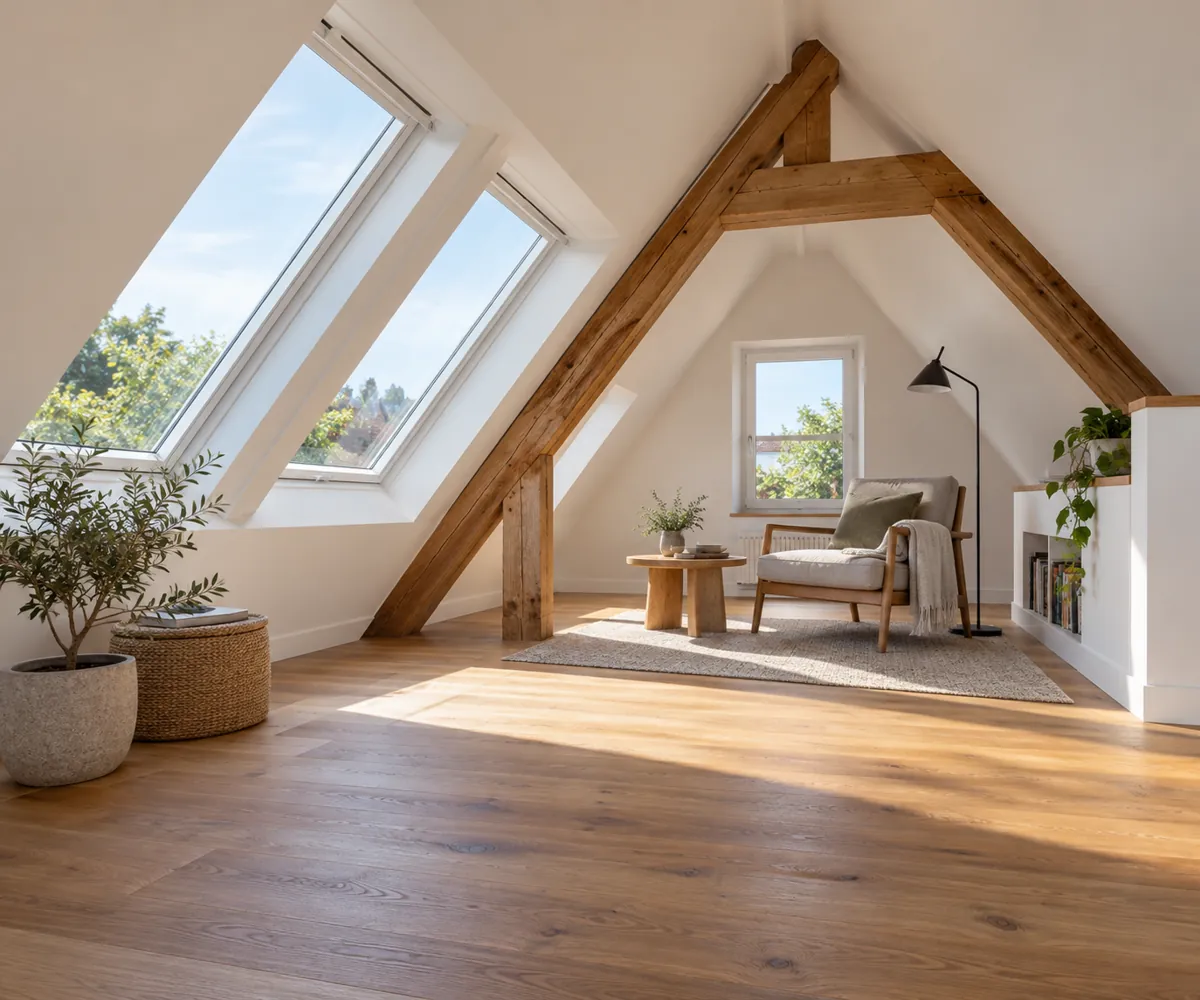 Ausgebauter Dachboden nach Sanierung